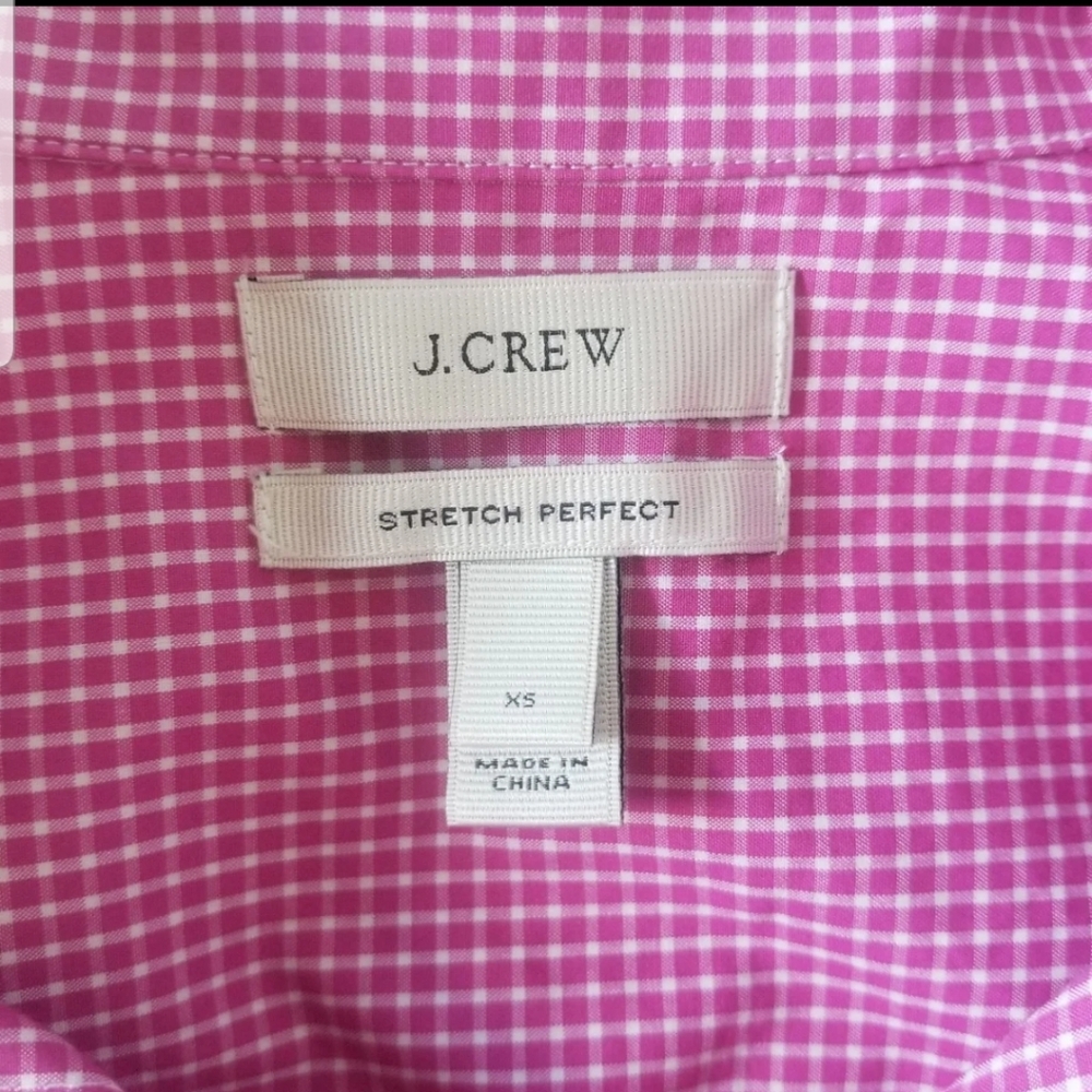 J. Crew Checkered Stretch Perfect Button Down Siz… - image 3